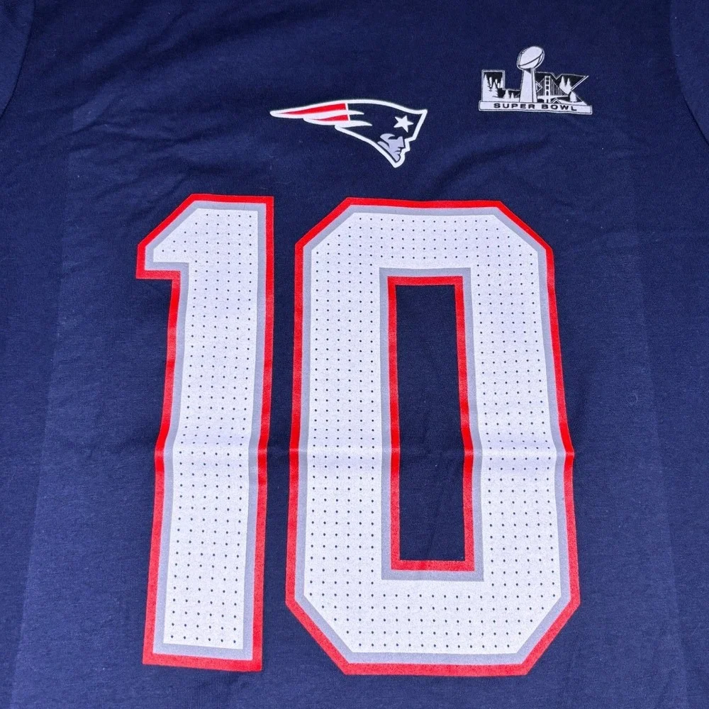 Nike New England Patriots Drake Maye Kids XL 18/20 Navy Blue Number 10 T-Shirt